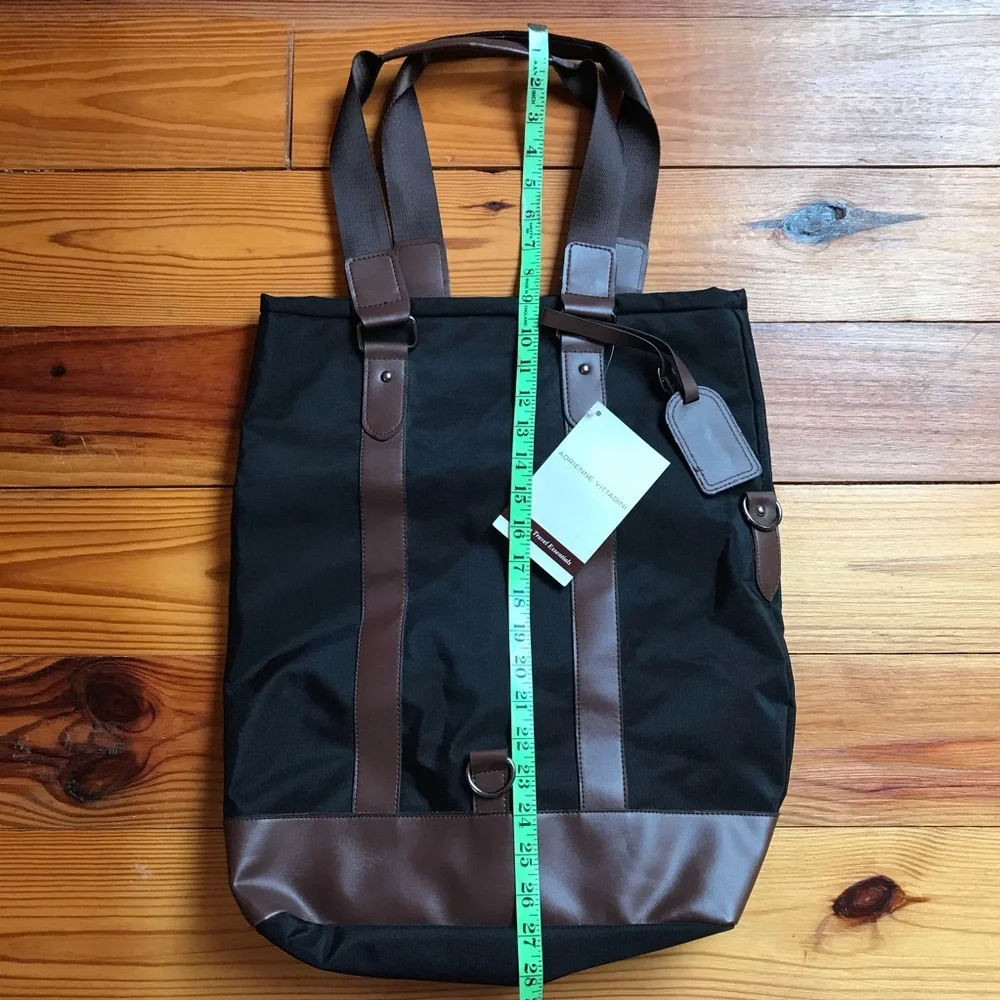 Adrienne Vittadini Black Brown Travel Carry On Bag, NWT, 15” x 18”